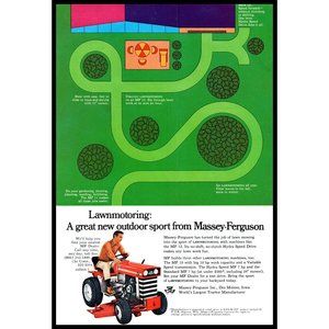 1969 Massey Ferguson A Great New Outdoor Sport Lawnmotoring Vintage Print Ad Art